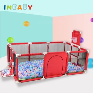 Baby Rail IMBABY parc pour enfants clôture pour bébé barrières de sécurité piscine à balles pour enfants aire de jeux gymnase avec terrain de football de basket-ball 231120