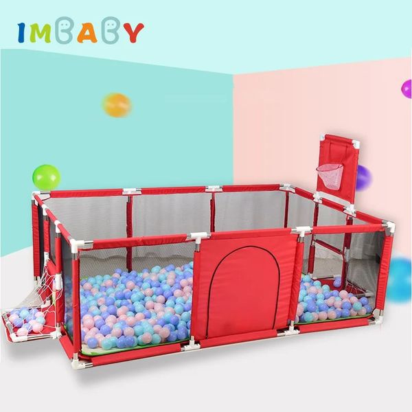 Baby Rail IMBABY parc pour enfants clôture pour bébé barrières de sécurité piscine à balles pour enfants aire de jeux salle de sport avec terrain de football de basket-ball 231211