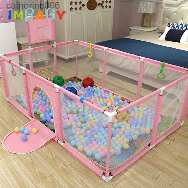 Baby Rail IMBABY parc pour enfants porte simple parc pour bébé Football bébé aire de jeux basket-ball bébé activité clôture piscine balles ParkL231027