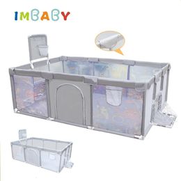 IMBABY – parc pour bébé, Corralitos de dessin animé avec Angle de protection, parc pour enfants, parcs de jeux d'intérieur, aire de jeux 231007