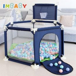 Babyrail IMBABY Zwembadballen Kinderbox voor kinderen Baby Speeltuin Hek Peuter Effen Kleur Veiligheid Vangrail Indoor Park Speelgoed Zonder Bal 230925