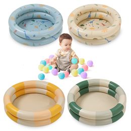 Baby Rail Inflatable Swimming Pool Baby Fringe Dinosaur Pool Thickened Ocean Ball Pool Indoor Outdoor Backyard With Balls Gift For Kids 230823