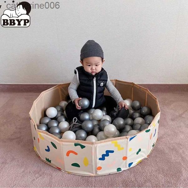 Baby Rail Kids Playpen Ocean Ball Pit Bebé Infantil Piscina plegable Suave Redonda Bolas coloridas Valla Espacio de juego Decoración de la habitación L231027