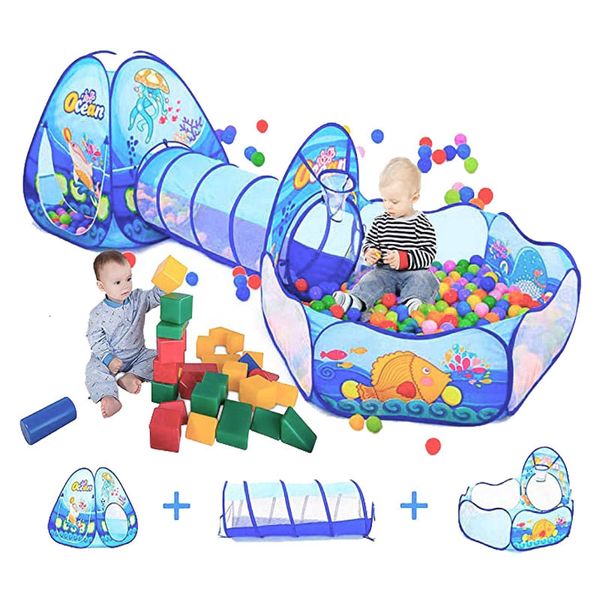 Baby Rail Kids Tent Ball Pool Balls Portable Aire de jeux pour bébé Parc pour enfants Grande fosse avec tunnel Baby Park Camping Pool Room Decor Gift 230707