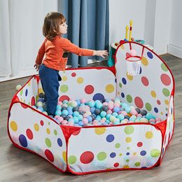 Baby Rail Portable Baby Ball Pool Piscine à balles Piscine avec panier Hoop Tente pour enfants Parc bébé Parc Aire de jeux Piscine sèche Balles Parc bébé 230621