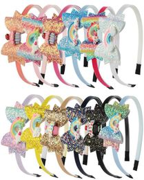 Baby Rainbow Clouds Bandband Sequin Bowknot Hairsticks Cartoon Children Girls Shining Bow Designer Kids Hair Accessoires 2960112