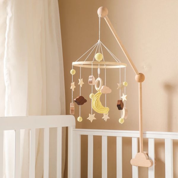 Baby Rattles Crib Mobiles Star Star Moon Pendant Pendant Animal Bed Bell Rotation Music pour les cadeaux pour nourrissons du support des lits 240418