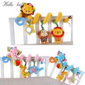 Baby Rattles Toys bébé en peluche animal hochet mobile Porte-poussette lit coffre-lit spirale pending toys for baby toys 0-12 mois 240417