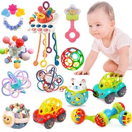 Baby Rattles Toys Born Sensory Teether Development Games Poldal pour bébés 0 6 12 mois 240407