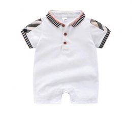 Bébé barboteuse combinaison infantile vêtements de créateur été nouveau-né bébé garçon vêtements coton revers col nouveau-né barboteuses 024M9661658