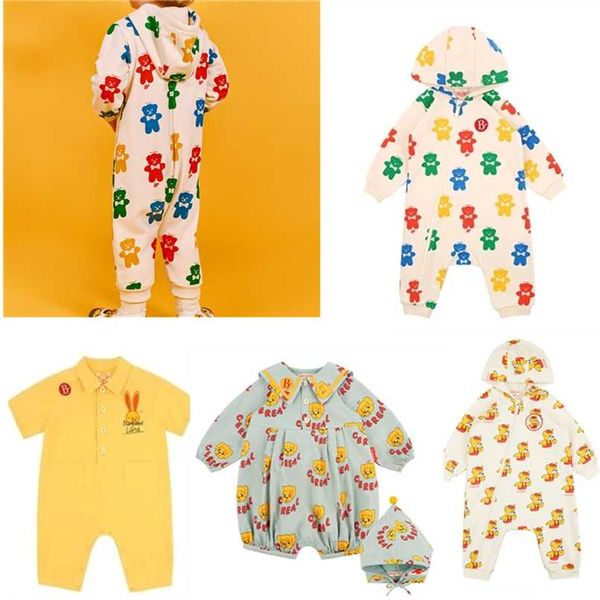 Bebé mameluco marca coreana otoño moda niños ropa onesie juego traje nacido niños prendas de vestir exteriores trajes de acción de gracias para niñas 211011