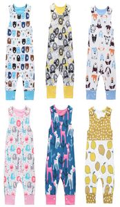 Baby rompers 14 ontwerpen zomer mouwloze leeuwen Lemon Dog Bear Whale Gedrukte jongen Girls pasgeboren baby Kinderen Zomerkleding jumpsuit6045447