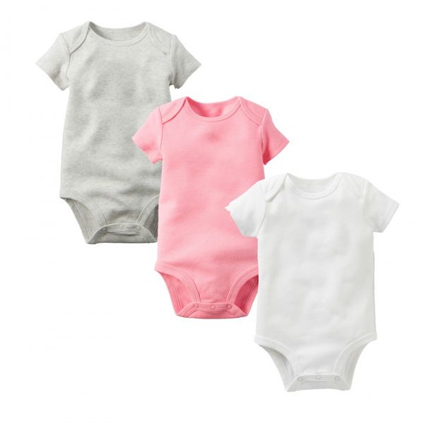 Mamelucos de bebé Monos de bebé Tela de algodón puro Siete colores Mangas cortas Mamelucos de verano Bebé Onesies Ropa infantil 0-24M Rusia 1397 B3