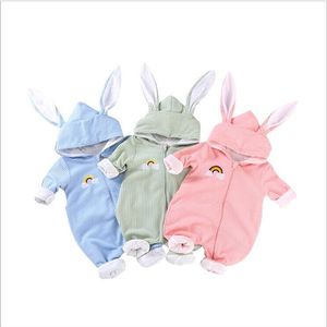 Mamelucos para bebés Niños Con capucha Monos con orejas de conejo Ropa de diseñador para niños Monos de manga larga para bebés Monos de algodón Onesie Ropa para escalar C6032