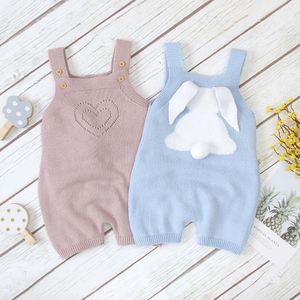 Baby rompertjes kleding bunny konijn gebreid nieuw geboren jongens meisje jumpsuits een stuk baby bebes kinderen paas outfit cartoon kostuum 201027