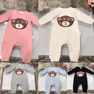 Baby Rompertjes Designer Jongens Meisjes Jumpsuits Pasgeboren Baby Kinderen Lente Herfst Kleding Brief Schattige Beer Gedrukt Katoen Kinderkleding q7y1 #