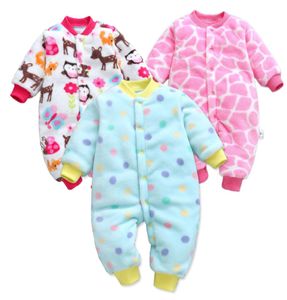 Barboteuses bébé combinaison à manches longues Bebe vêtements pour bébés épais chaud automne hiver vêtements pour nouveau-nés Onesie filles tenues combinaisons Q195653627