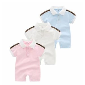 Mamelucos para bebés Niñas y niños recién nacidos Ropa de algodón de manga corta Marca de diseñador Estampado de letras Mameluco para bebés Pijamas para niños