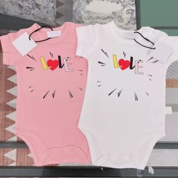 baby rompers uit eendelige kinderen pasgeboren klassieke letter beer print mode jongens meisje schattige top jumpsuit kind set peuter comfortabele driehoek i2bi#