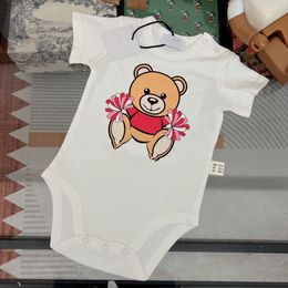 baby rompers uit één stuk kinderen pasgeboren klassieke letter beer print mode jongens meisje schattige top jumpsuit kind set peuter comfortabele driehoek 37QO#