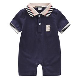 Barboteuse à carreaux pour bébés, combinaisons avec nœuds papillon, manches courtes, vêtements d'escalade en coton, couches pour nouveau-nés