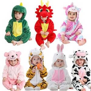 Bébé barboteuses hiver Kigurumi Lion Costume pour filles garçons enfant en bas âge combinaison animale vêtements pour bébés pyjamas enfants salopette ropa bebes 240322