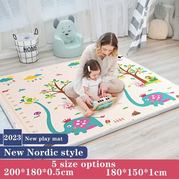 Baby Rugs Playmats 200 cm * 180 cm EPE tapis de jeu pour bébé jouets pour enfants tapis tapis de jeu tapis de développement chambre de bébé tapis rampant Double face tapis de bébé 231108