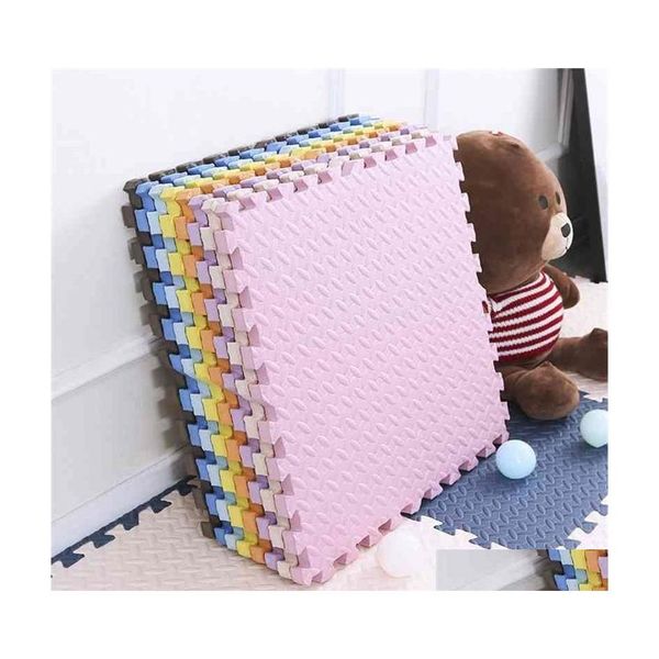 Baby tapis playmats 24pcs / lot play tapage de couleurs de couleur ordinaire nattes mousse mousse jigsaw 31x31x11cm pour les carreaux de sol de protection de la chambre 2 dh6uf