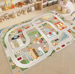 Tapis de jeu pour bébé, tapis de jeu pour enfants, tapis de sol pour stationnement, voiture, dessin animé, piste de route, allée, livraison directe, Otagt