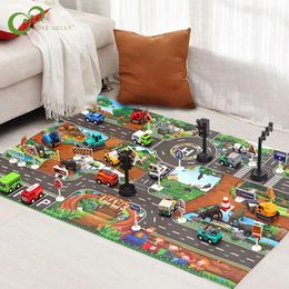 Alfombras para bebés, tapetes para juegos, tapete para juegos, tráfico urbano, mapa de carreteras, alfombra, estacionamiento de coches, señales de mapa de ruta, juego de escalada 231117