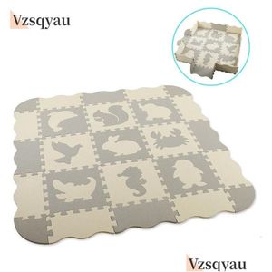 Baby Rugs Playmats Puzzle Play Play Mat pour enfants Eva Foam Foam Jigsaw Floor Cushion épais Cling Carpet Children Educational Toys Activity Game P OTOUE