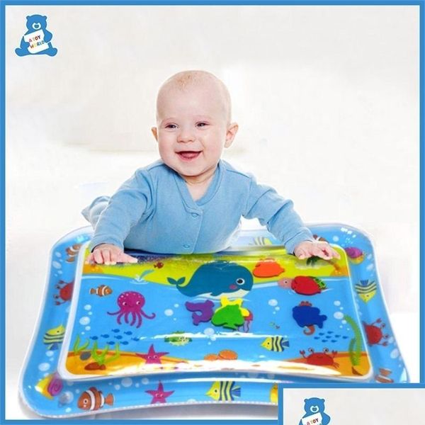 Tapis de bébé Tapis de jeu Tapis de jeu d'eau gonflable d'été pour enfants Jouets d'éducation précoce Tapis de vie marine Coussin de sécurité Cadeaux de glace Drop DHC3P