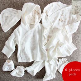 Set de bebé 6pcs paquete de ropa de bebé monstruos de camiseta zapatos de sombrero de camiseta pantalones de ropa de niña