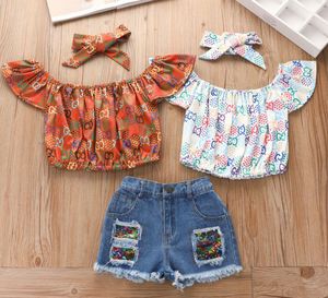 Baby set kleding kinderen mode top broek twee stuk kinderen zomer pak meisjes boutique outfits, maat 90-130cm