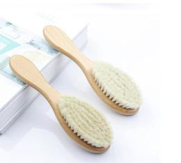 Brosse à shampoing pour bébé, peigne en laine de bain, en bois massif, pour coupe de cheveux, balayage du cou, tête à l'huile de hêtre, 9462497