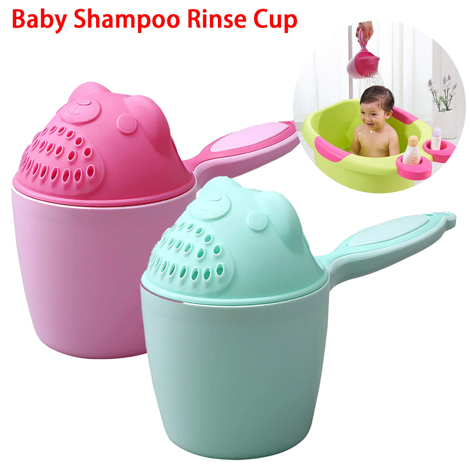 Baby Shampoo Rinse Cup Kids Bath Waterfall Rinser Children Bathing Baby Shower Spoons Child Washing Hair Cup Kids Bath Tool