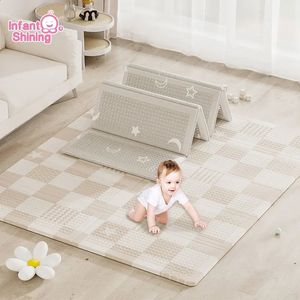 Bébé brillant 2 cm tapis de jeu pliable dessin animé Puzzle chambre d'enfants épaissi ramper Pad pliant 240127