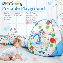 Baby Shining 3PCS Shooting Folding Portable Dry Ball Pool Children Playpen Toy Fence Baby Indoor/Outdoor Games Kids Room Tent LJ200923