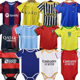Baby shirt 2024 Real Madrids Baby voetbaltruien Frans 24 25 LVP Napoli Braziliës Inter Barcelona Home Arsen voetbal Kids CFC Milan City Boy Shirt Top Kwaliteit