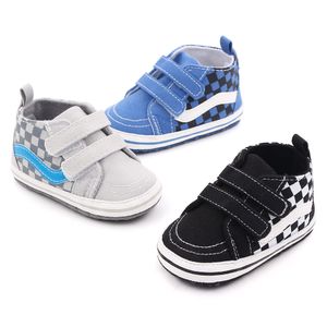 Chaussures de bébé en toile à carreaux Casual Prewalker Baby Boy Girl Toddler Infant Shoes 0-18 Months