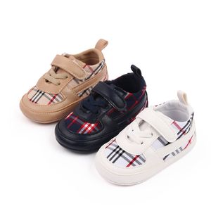 Premiers marcheurs bébé chaussures garçon fille nouveau-né infantile enfant en bas âge décontracté semelle en coton anti-dérapant PU Plaid ramper chaussures de berceau