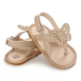 Zapatillas de bebé niña linda pura brillante sandalias de verano suaves calzado anti -slip para caminar