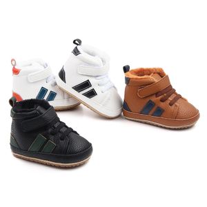 Bébé chaussures chaud garçon nouveau-né infantile confort semelle anti-dérapant cuir PU premiers marcheurs berceau mocassins chaussures