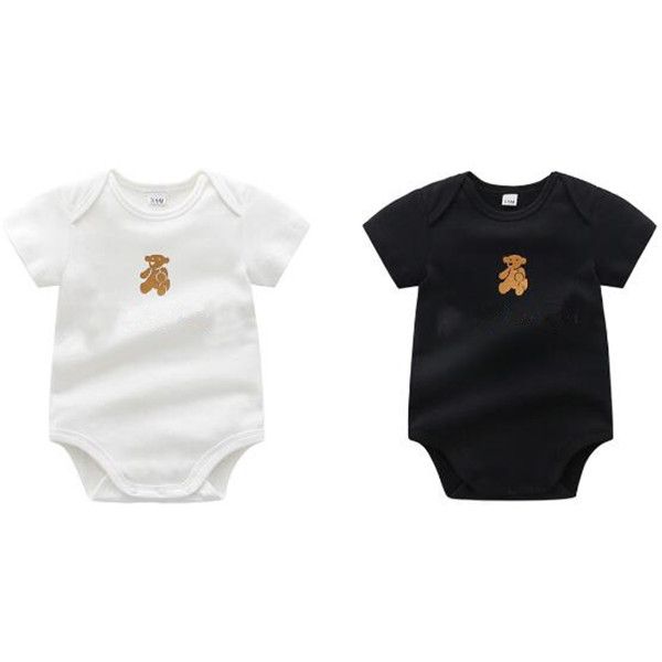 Bébé manches courtes barboteuse vêtements d'été 0-24 mois nouveau-né combinaison Designer coton infantile body bébé pyjamas