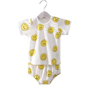 Baby korte mouw nachtkleding kleding zomer peuter outfits voor pyjama sets kinderen jongens meisjes katoenen kleding 211109