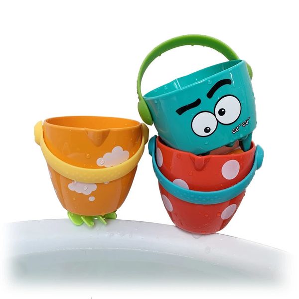 Toys de bain de douche de bébé ensemble baignoire de salle de bain baignoire mini-fuite de seau de seau de plage saupoudrer de douche jeu tasses d'eau cadeaux pour tout-petit 240420