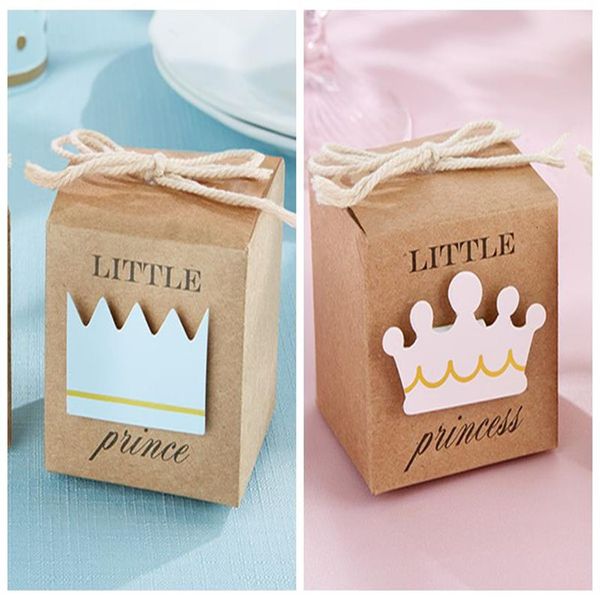 Baby Shower Favors of Little Prince Kraft Favor Boxes Pour la boîte de cadeau de fête d'anniversaire de bébé et le cadeau de décoration de bébé 100pcs / lot sh209x