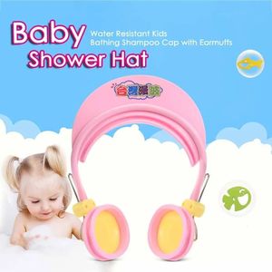 Baby shower hoed met oorbeschermers verstelbare peuter kinderen douches hoofd bado shampoo dop washaar bad voor kinderen kind meisje caps 240412