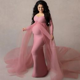 Baby shower lange pure jurk met schuine kraag voor zwangere vrouwen fotografie rekwisieten pure lange jurk voor zwangere vrouwen 240111