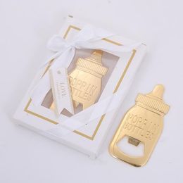 Baby Shower Return Gifts for Guest Supplies Poppin Baby Bottle Shaped Bottle Opener with gift box packaging Wedding Favors Party Souvenirs RRE14946